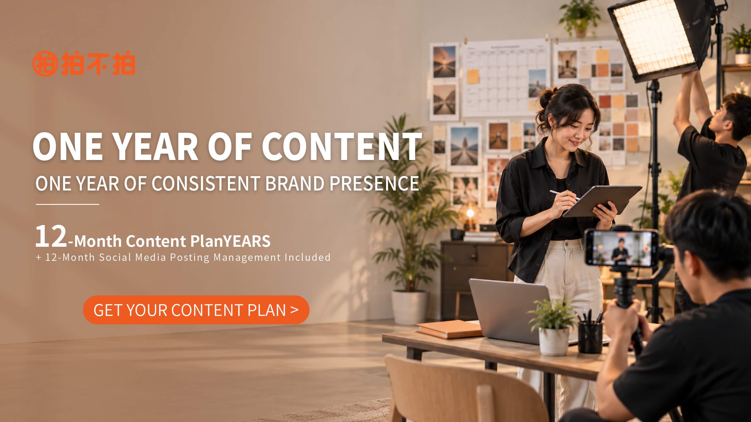 One Year of Content — 12-month content plan and social media posting management